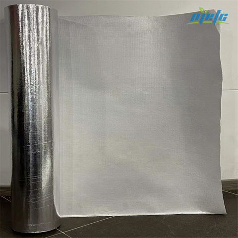 Papel de aluminio laminado con tela de fibra de vidrio para aislamiento.